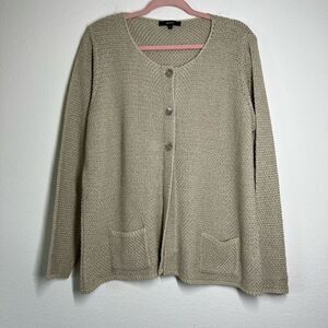 BONITA METALLIC 3 Button Long Sleeve Cardigan Size XL collection 2022